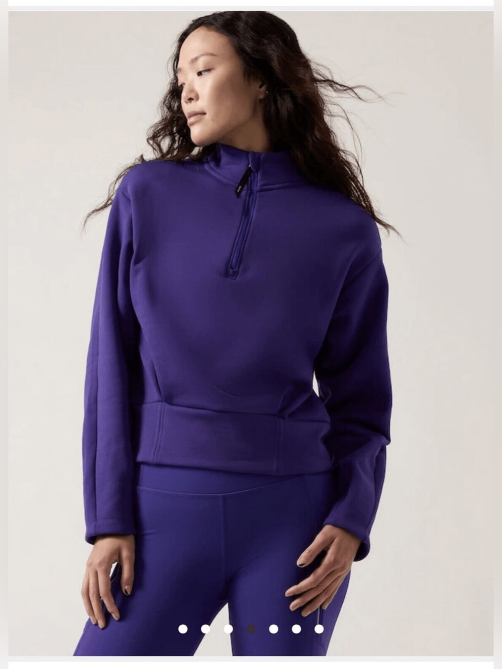 ATHLETA Altitude Polartec Half Zip Sweatshirt Noble Blue